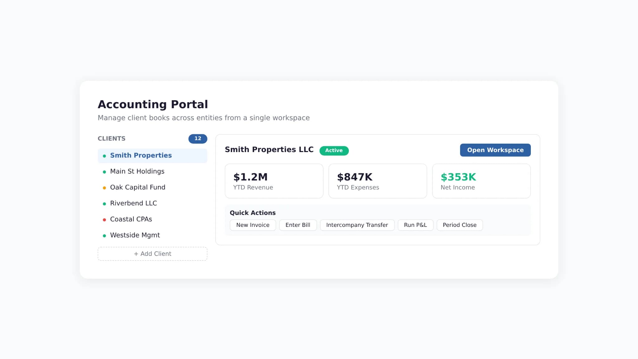 Accountant Portal desktop view
